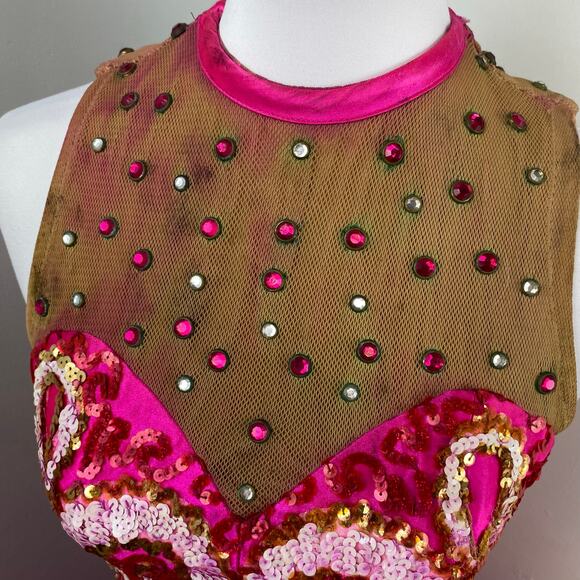 Vintage Broadway Theater 1920s Showgirl Burlesque Performer Hot Pink Dress Shawl - Picture 10 of 16